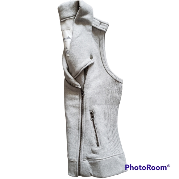 Aeropostale eighty seven Girls Moto Vest Asymmetrical Zip Up Gray Size Medium - Picture 5 of 8